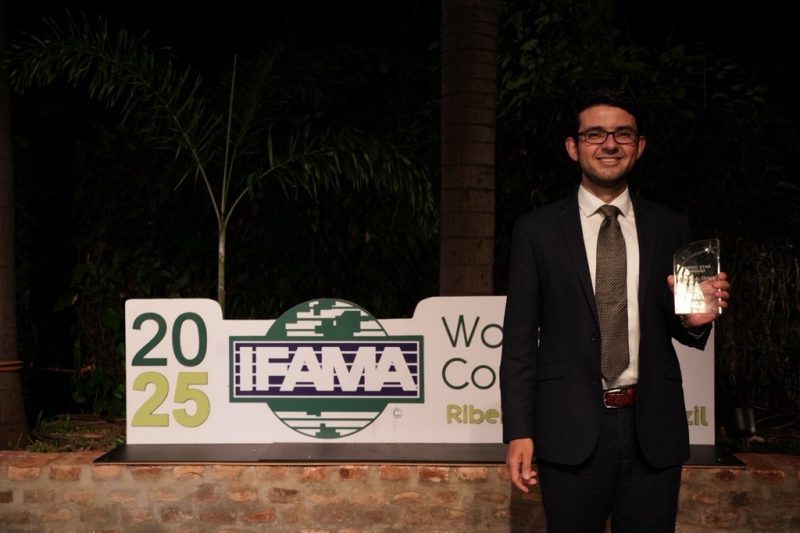 Mario Ortez receives the Rising Star Award at the IFAMA event in June 2025.
